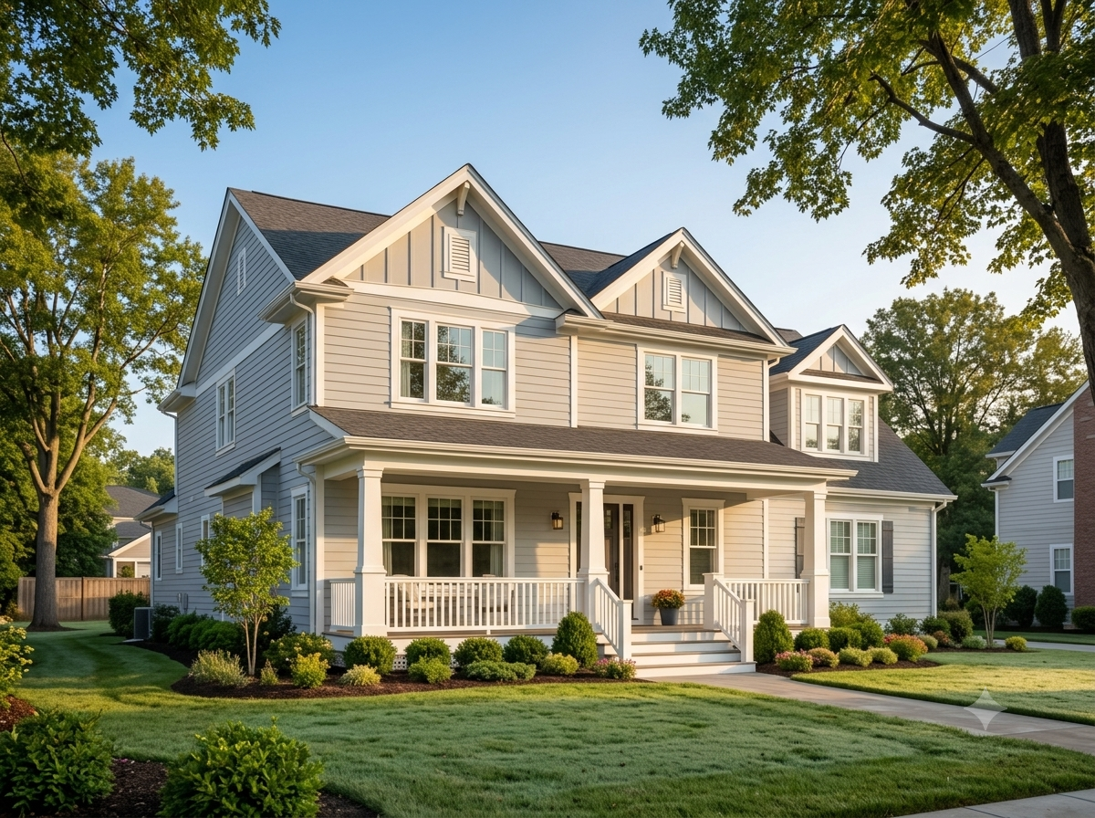 Exterior of a well-maintained single-family home